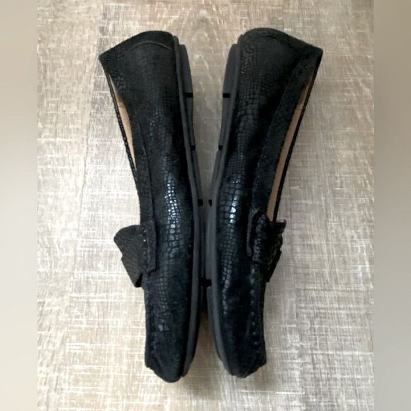 Vionic Larrun Black Snake Print Leather Loafer Shoes Women’s 8 Classic Preppy - Picture 8 of 16